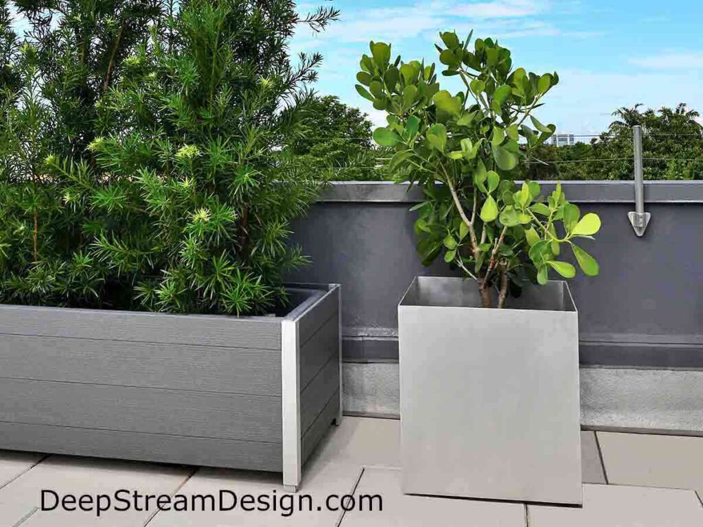 Click this picture to see specific details on DeepStream's website about commercial aluminum planters